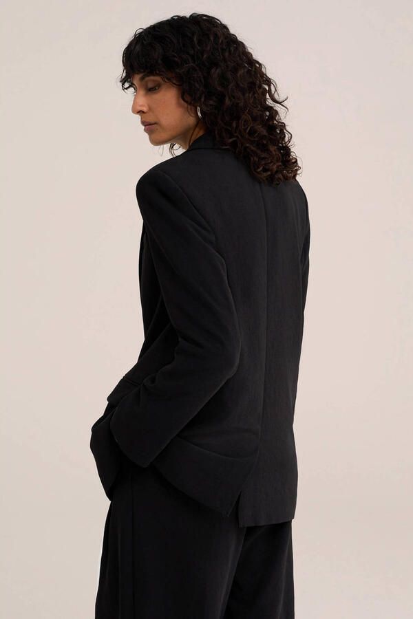 WE Fashion WE STUDIO regular fit blazer zwart - Foto 3