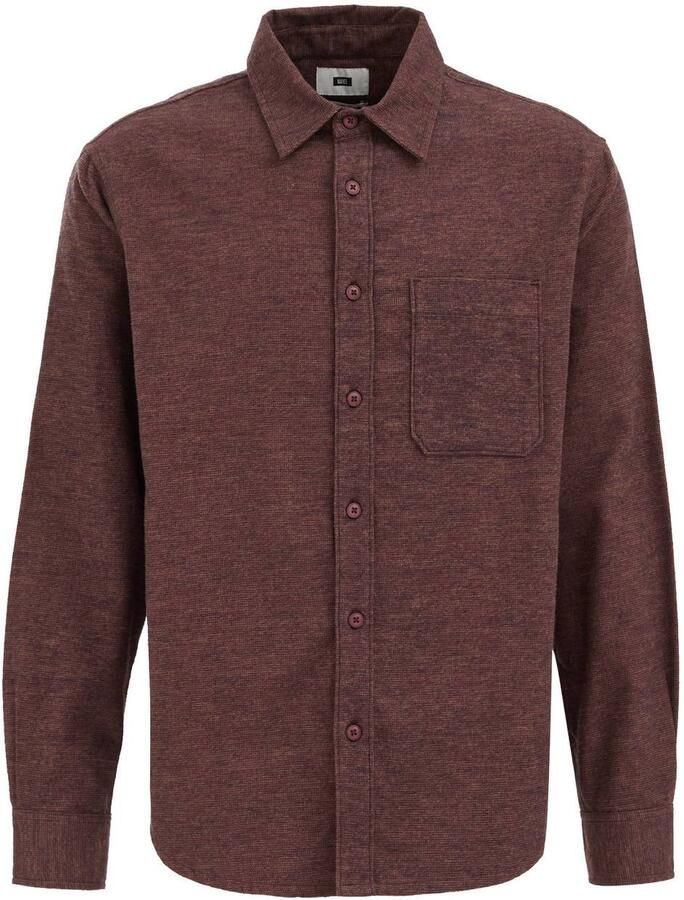 WE Fashion regular fit casual overhemd donkerrood