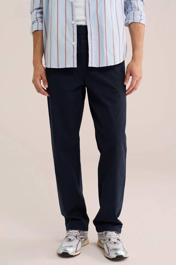 WE Fashion regular fit chino donkerblauw
