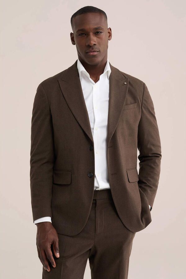 WE Fashion regular fit colbert bruin