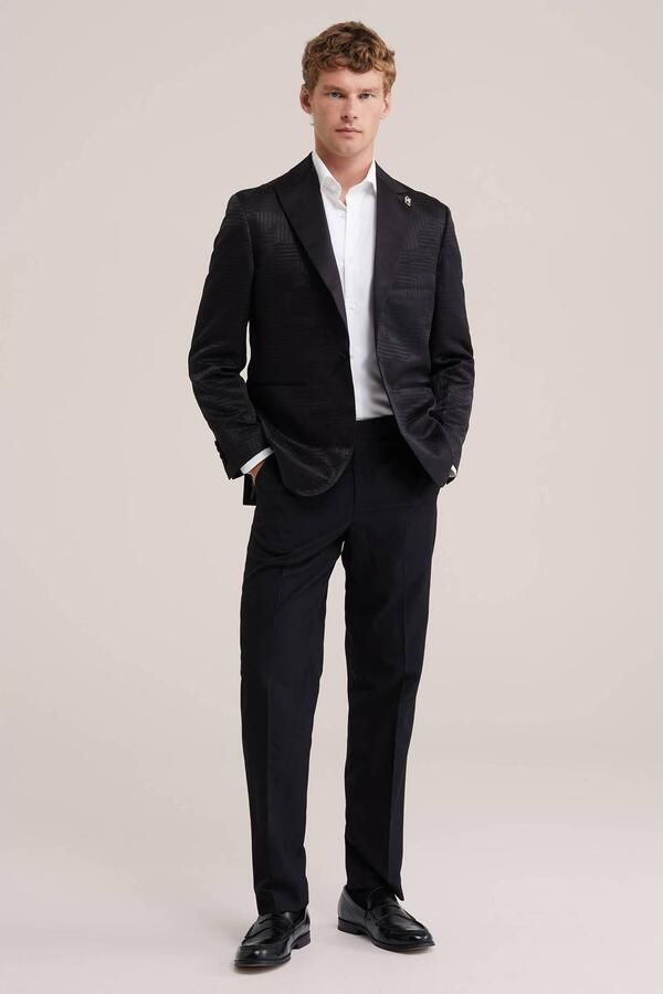 WE Fashion regular fit colbert met broderie black uni - Foto 2