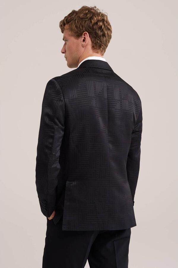 WE Fashion regular fit colbert met broderie black uni - Foto 3
