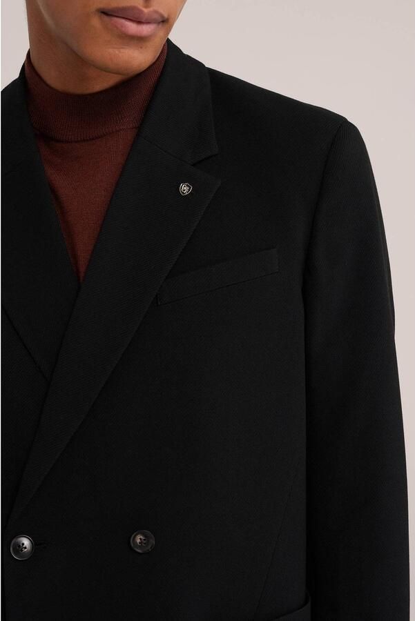 WE Fashion regular fit colbert met broderie black uni - Foto 3