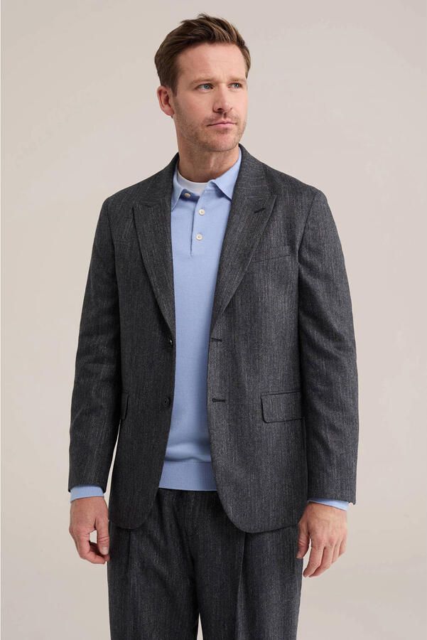 WE Fashion regular fit colbert met wol antraciet