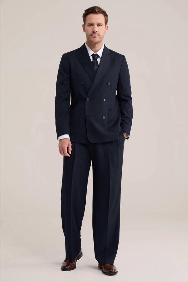 WE Fashion regular fit colbert met wol blauw - Foto 3