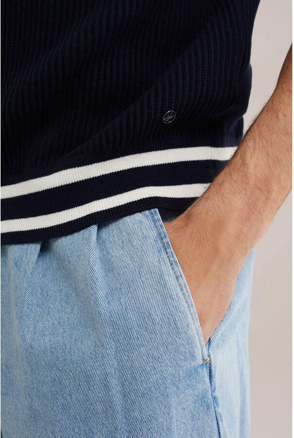 WE Fashion regular fit gebreide spencer donkerblauw - Foto 2