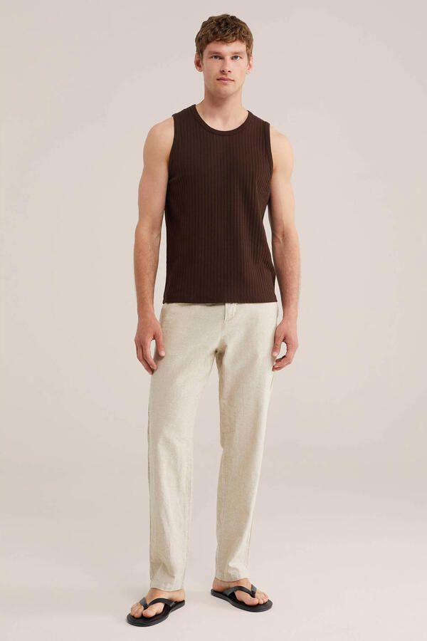 WE Fashion regular fit gebreide tanktop bruin - Foto 2
