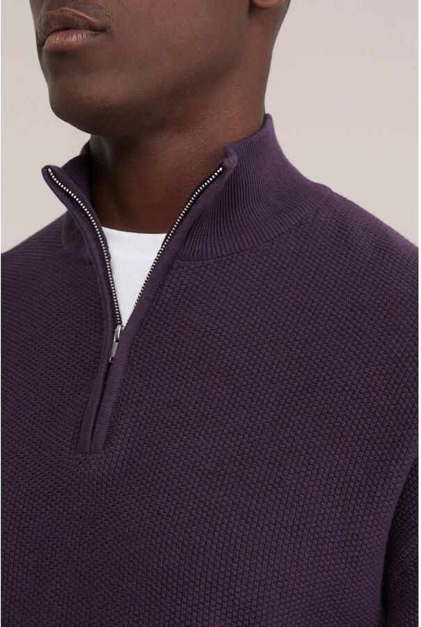 WE Fashion regular fit gebreide trui donkerpaars - Foto 2