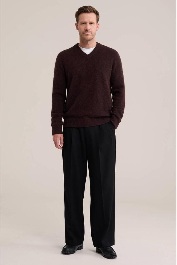 WE Fashion regular fit gebreide trui met wol deep brown - Foto 2