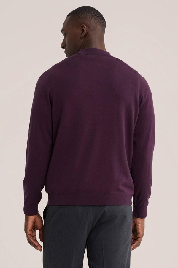 WE Fashion regular fit gebreide trui midnight plum - Foto 3