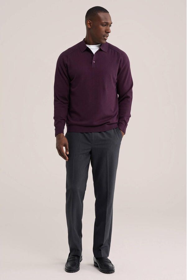 WE Fashion regular fit gebreide trui midnight plum - Foto 2