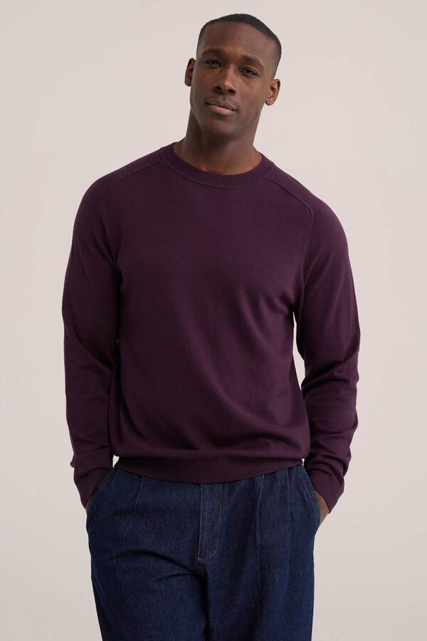 WE Fashion regular fit gebreide trui warm cognac