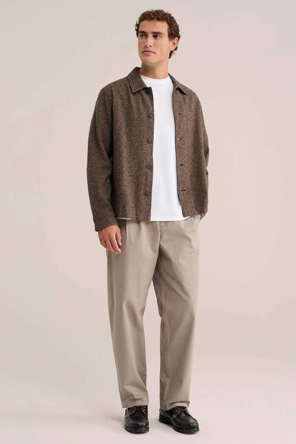 WE Fashion regular fit gemêleerd overshirt bruin - Foto 2