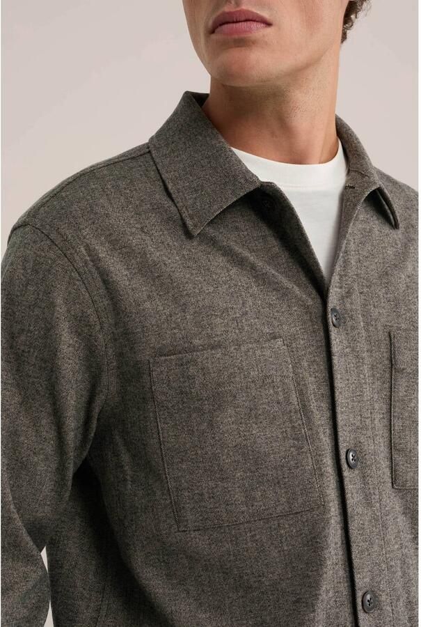 WE Fashion regular fit gemêleerd overshirt grijs - Foto 2