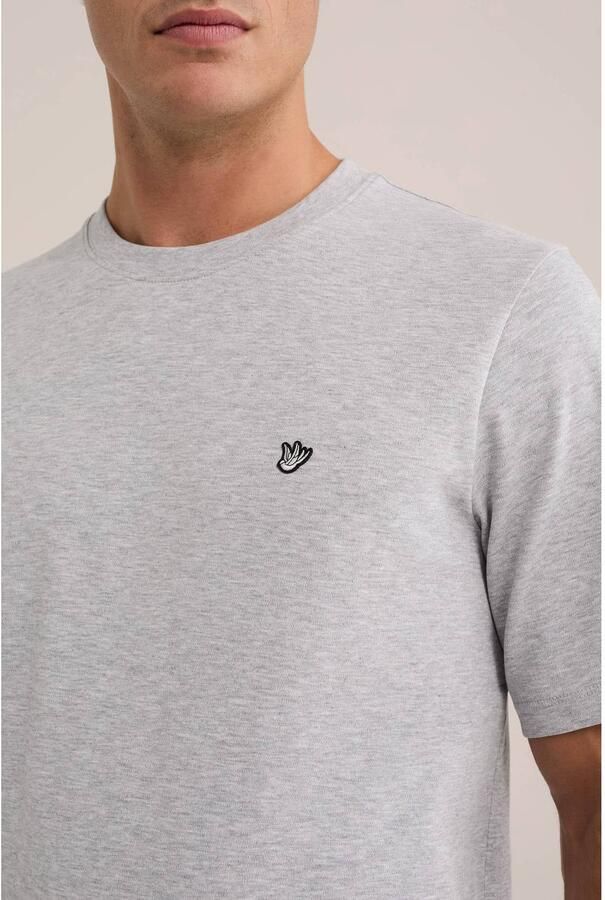 WE Fashion regular fit gemêleerd T-shirt light grey - Foto 2