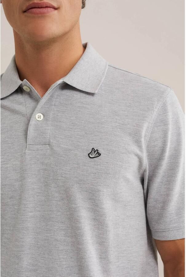 WE Fashion regular fit gemêleerde piqué polo grijs - Foto 2