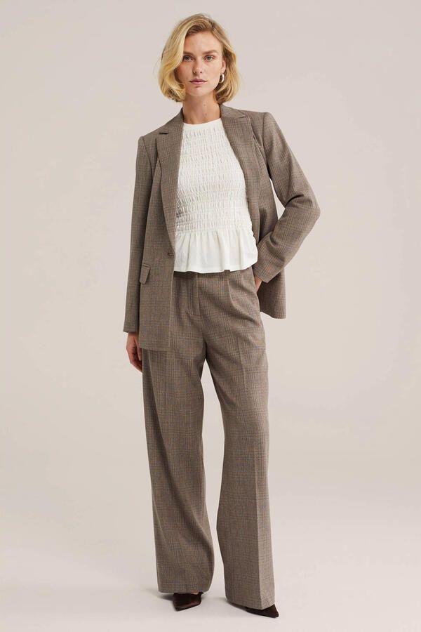 WE Fashion regular fit geruite blazer bruin - Foto 3