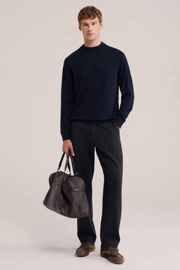 WE Fashion regular fit geruite chino blauw - Foto 3