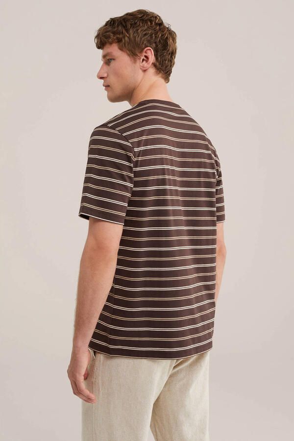 WE Fashion regular fit gestreept T-shirt donkerblauw - Foto 3