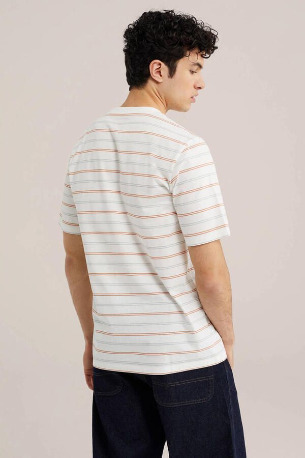 WE Fashion regular fit gestreept T-shirt ecru - Foto 3
