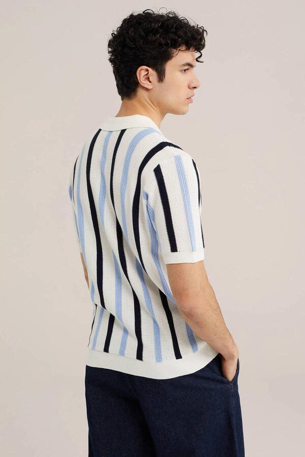 WE Fashion regular fit gestreepte polo ecru - Foto 3