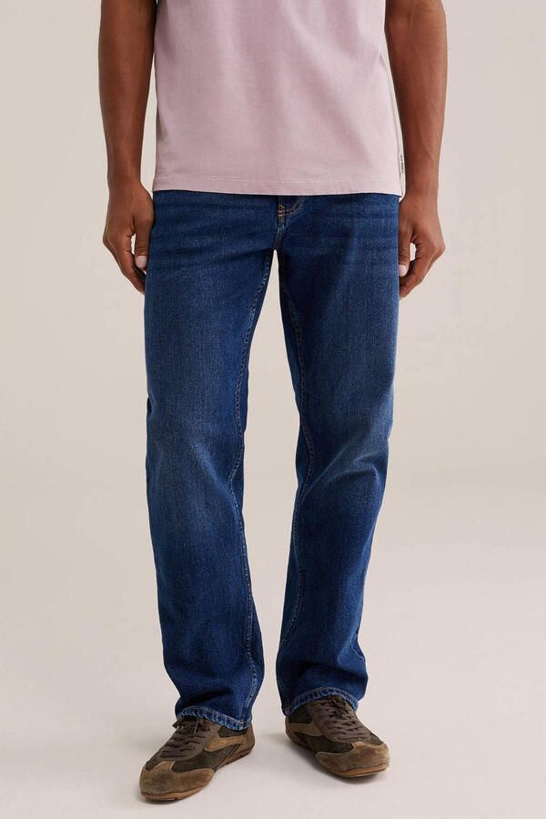 WE Fashion regular fit jeans donkerblauw