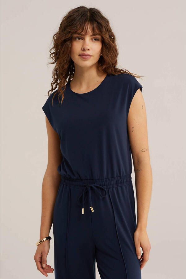 WE Fashion regular fit jumpsuit donkerblauw