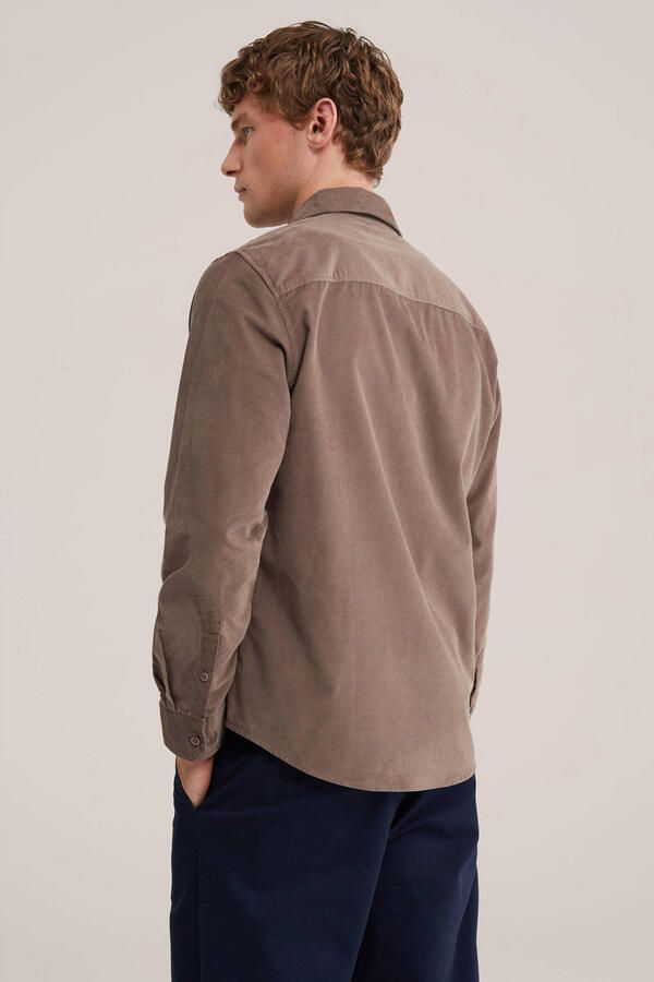WE Fashion regular fit overhemd bruin