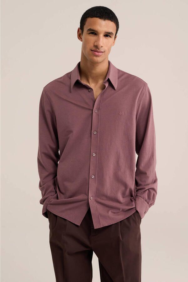 WE Fashion regular fit overhemd mauve