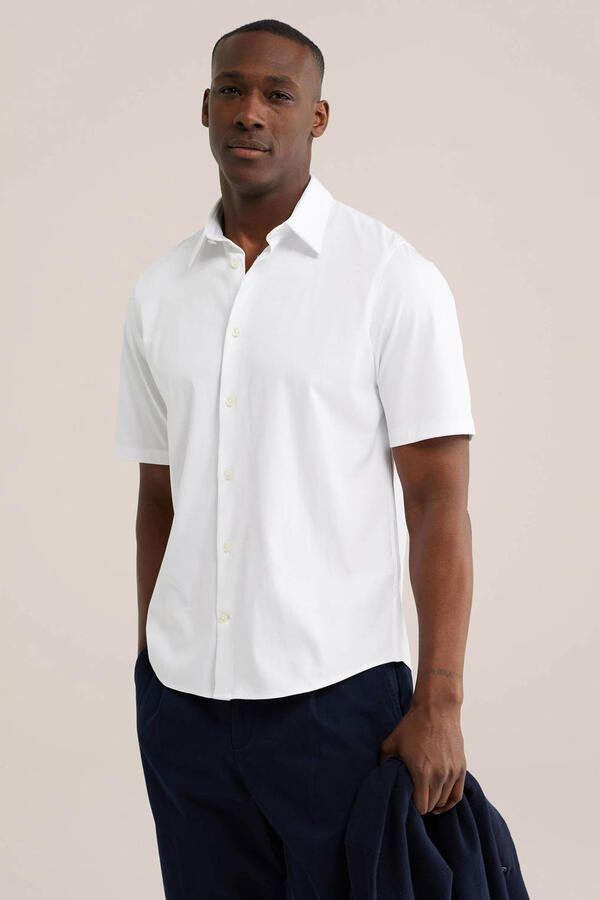 WE Fashion regular fit overhemd wit