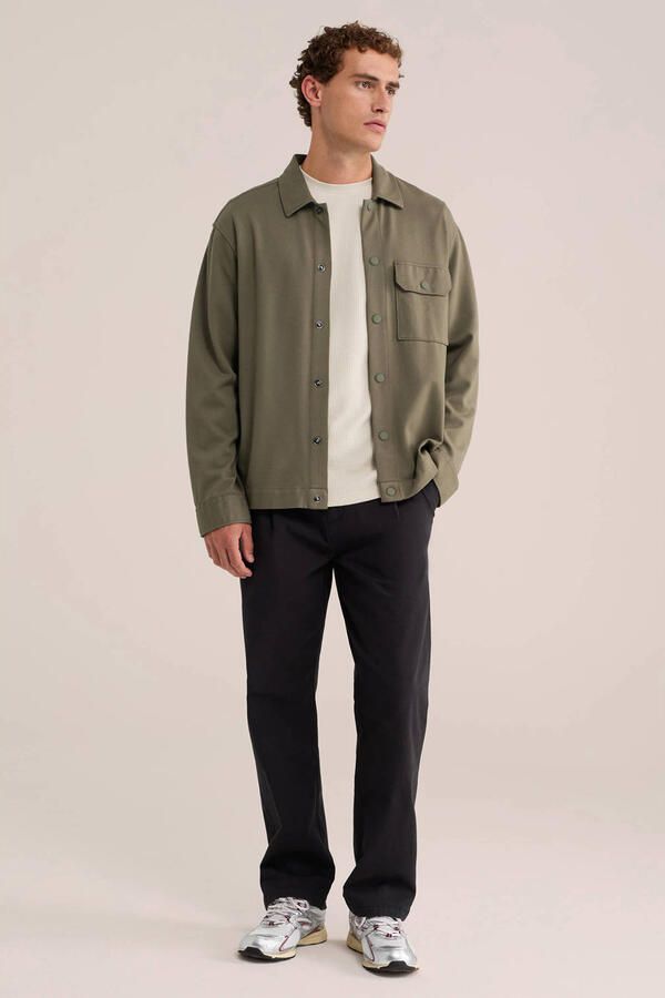 WE Fashion regular fit overshirt donkergroen - Foto 3
