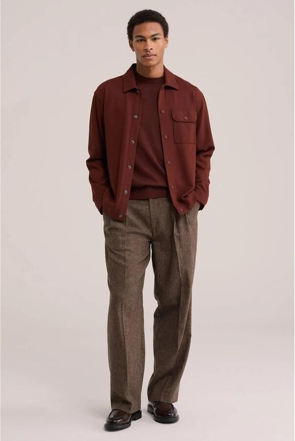 WE Fashion regular fit overshirt donkerrood - Foto 3