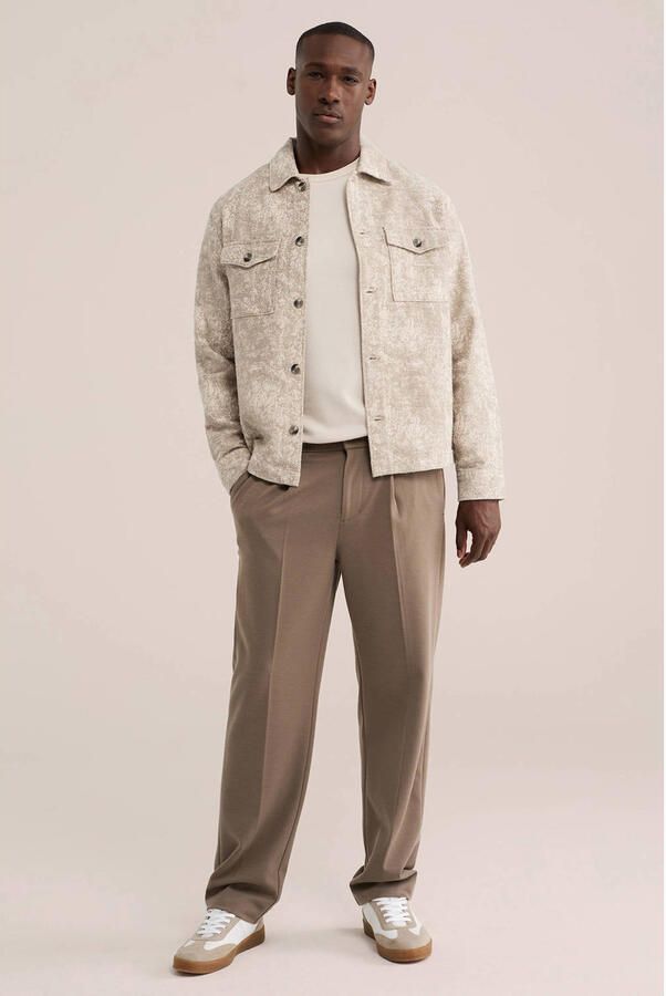 WE Fashion regular fit overshirt met print beige - Foto 2