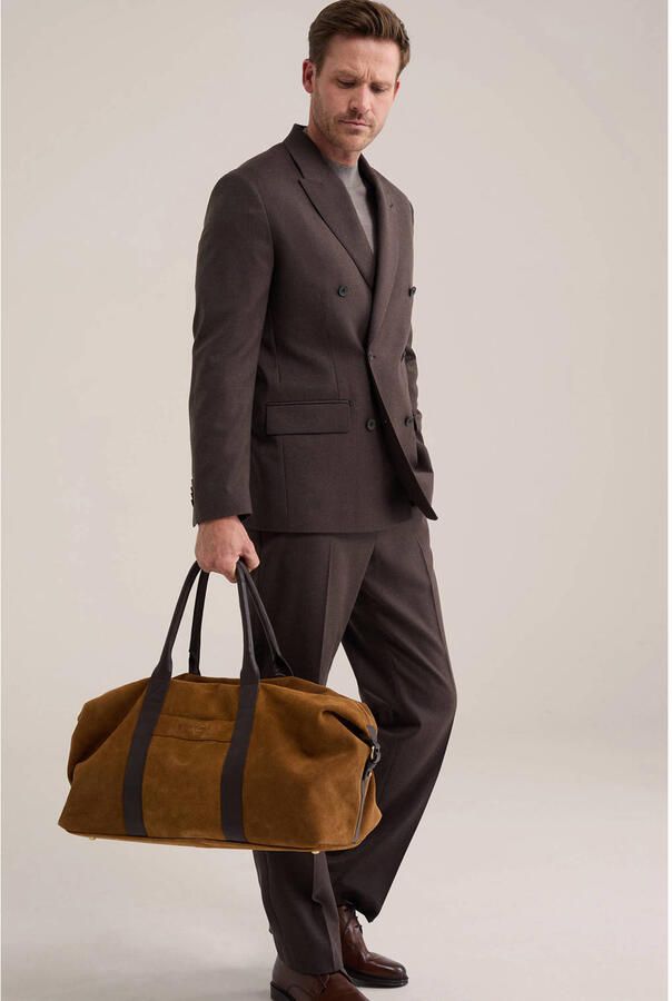 WE Fashion regular fit pantalon met wol bruin - Foto 3