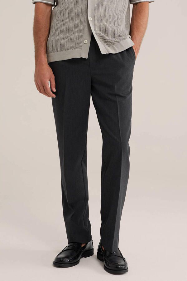 WE Fashion regular fit pantalon zwart