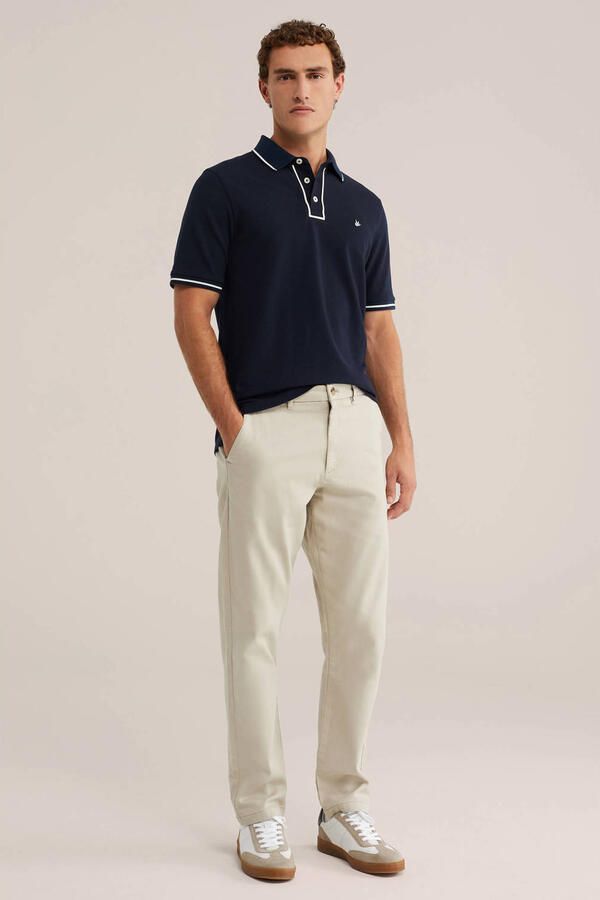 WE Fashion regular fit piqué polo donkerblauw - Foto 3