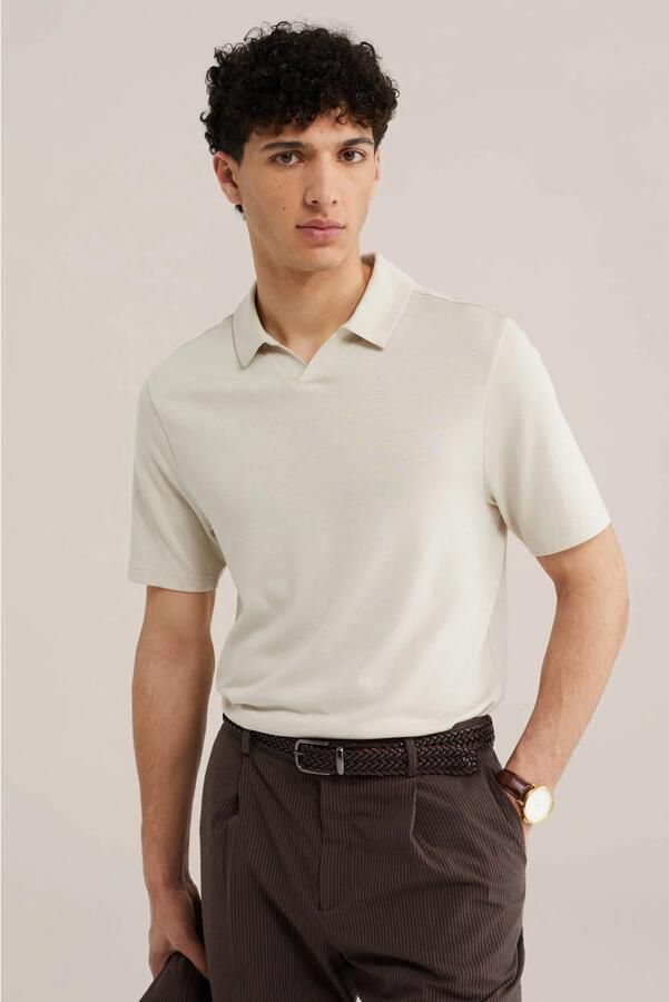WE Fashion regular fit polo beige
