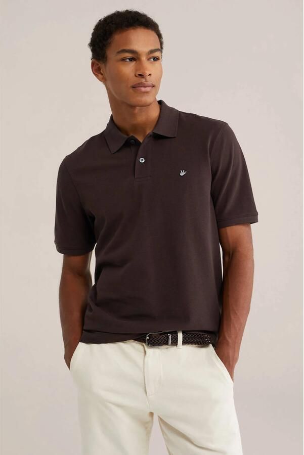 WE Fashion regular fit polo bruin