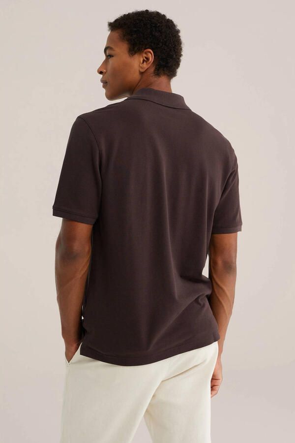 WE Fashion regular fit polo bruin - Foto 3