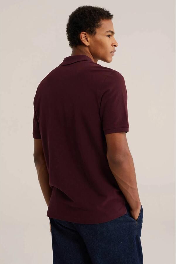 WE Fashion regular fit polo donkerrood - Foto 2