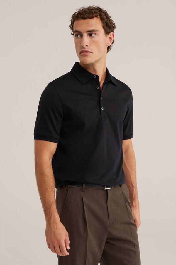 WE Fashion regular fit polo zwart
