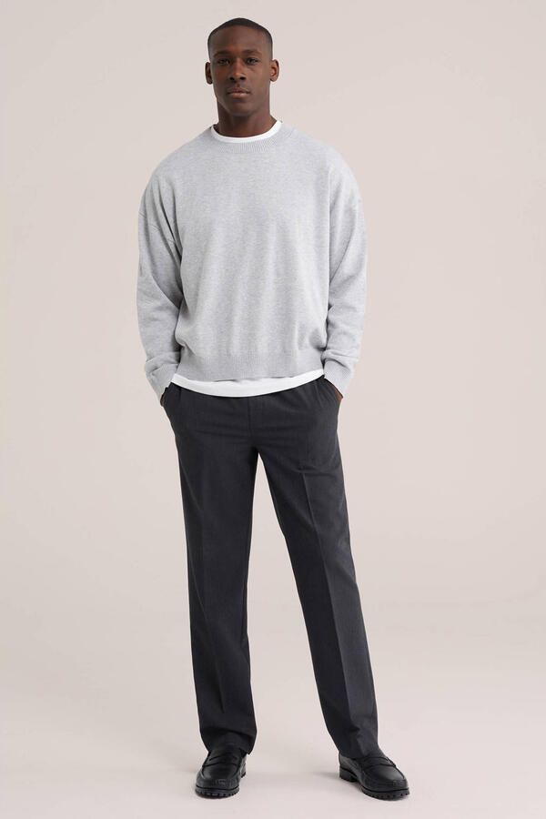 WE Fashion regular fit sweater lichtgrijs - Foto 3