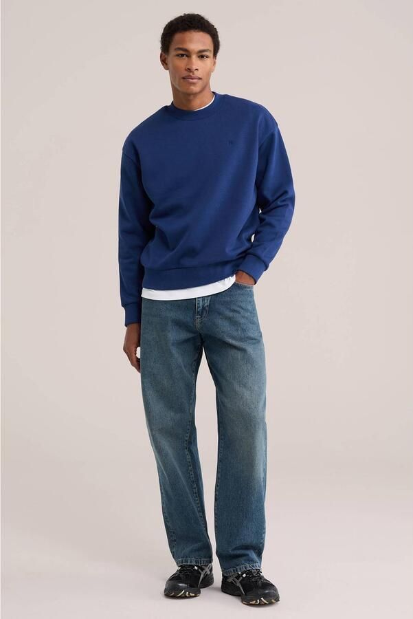 WE Fashion regular fit sweater met borduursels blauw - Foto 3
