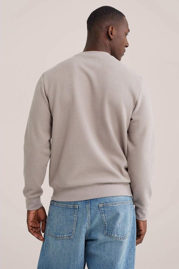 WE Fashion regular fit sweater met wafelstructuur kit - Foto 2
