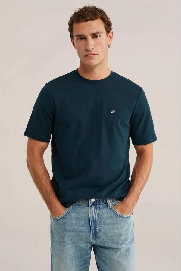 WE Fashion regular fit T-shirt blauwgroen