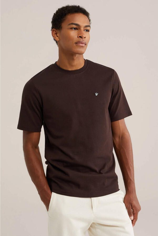 WE Fashion regular fit T-shirt bruin