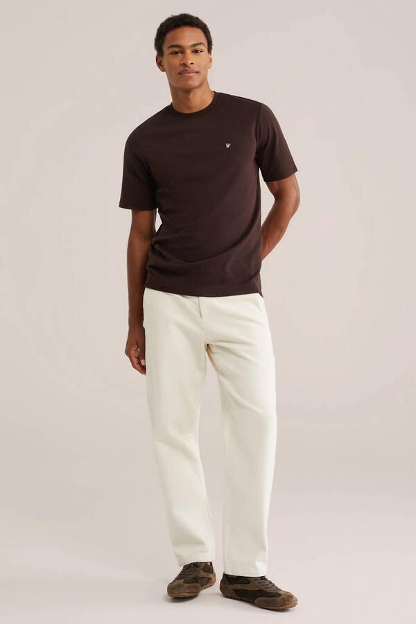 WE Fashion regular fit T-shirt bruin - Foto 3