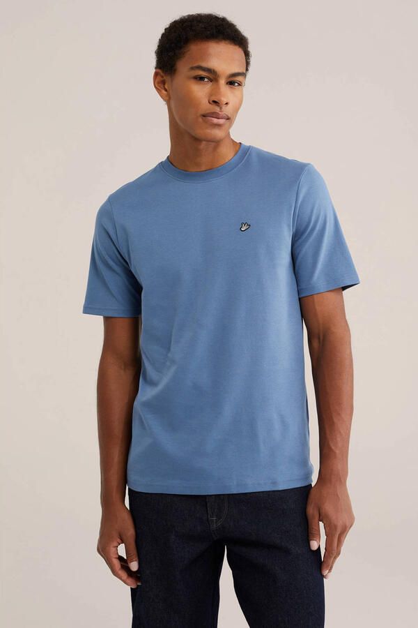 WE Fashion regular fit T-shirt donkerblauw