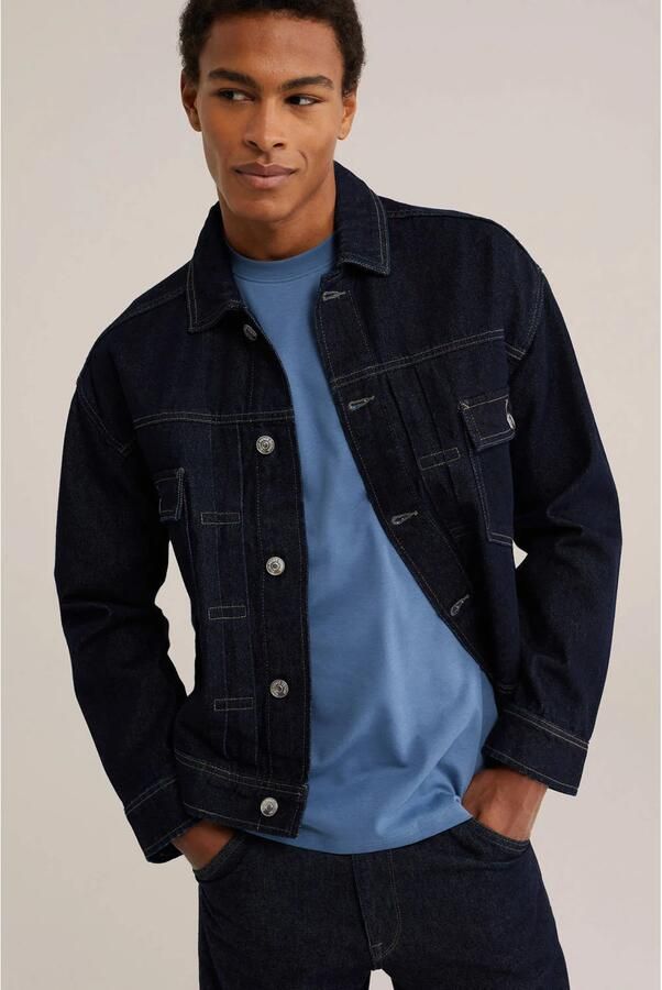 WE Fashion regular fit T-shirt donkerblauw - Foto 2