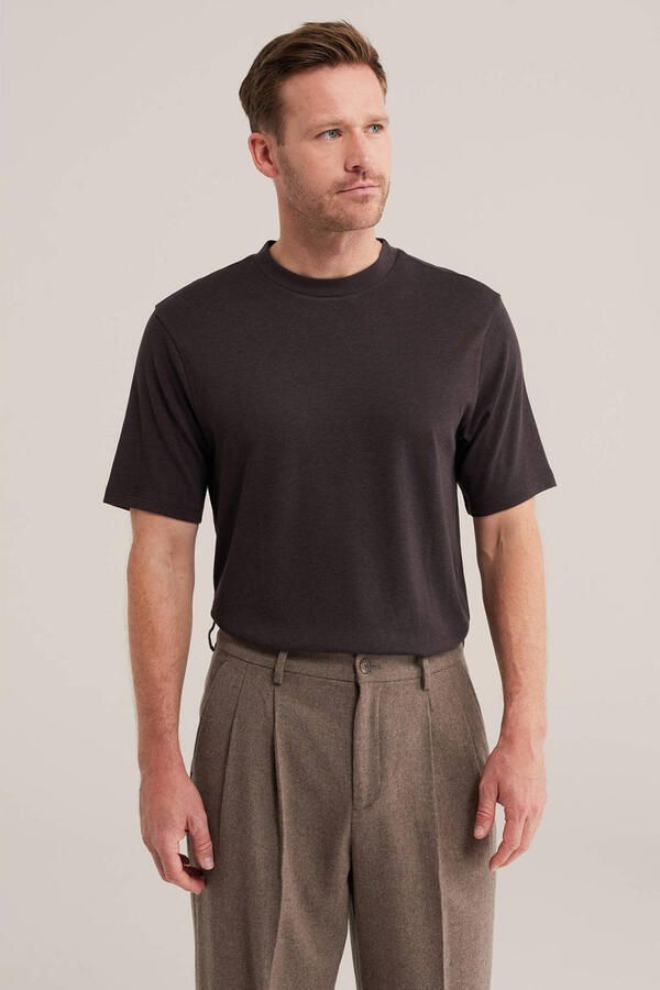 WE Fashion regular fit T-shirt donkerbruin - Foto 3